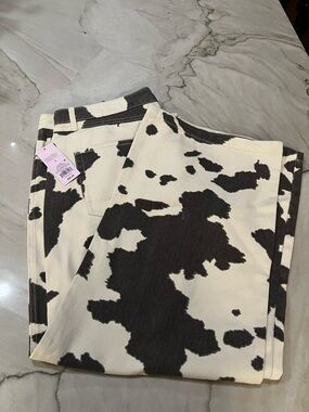 Target Black & Cream Cow Print Pants